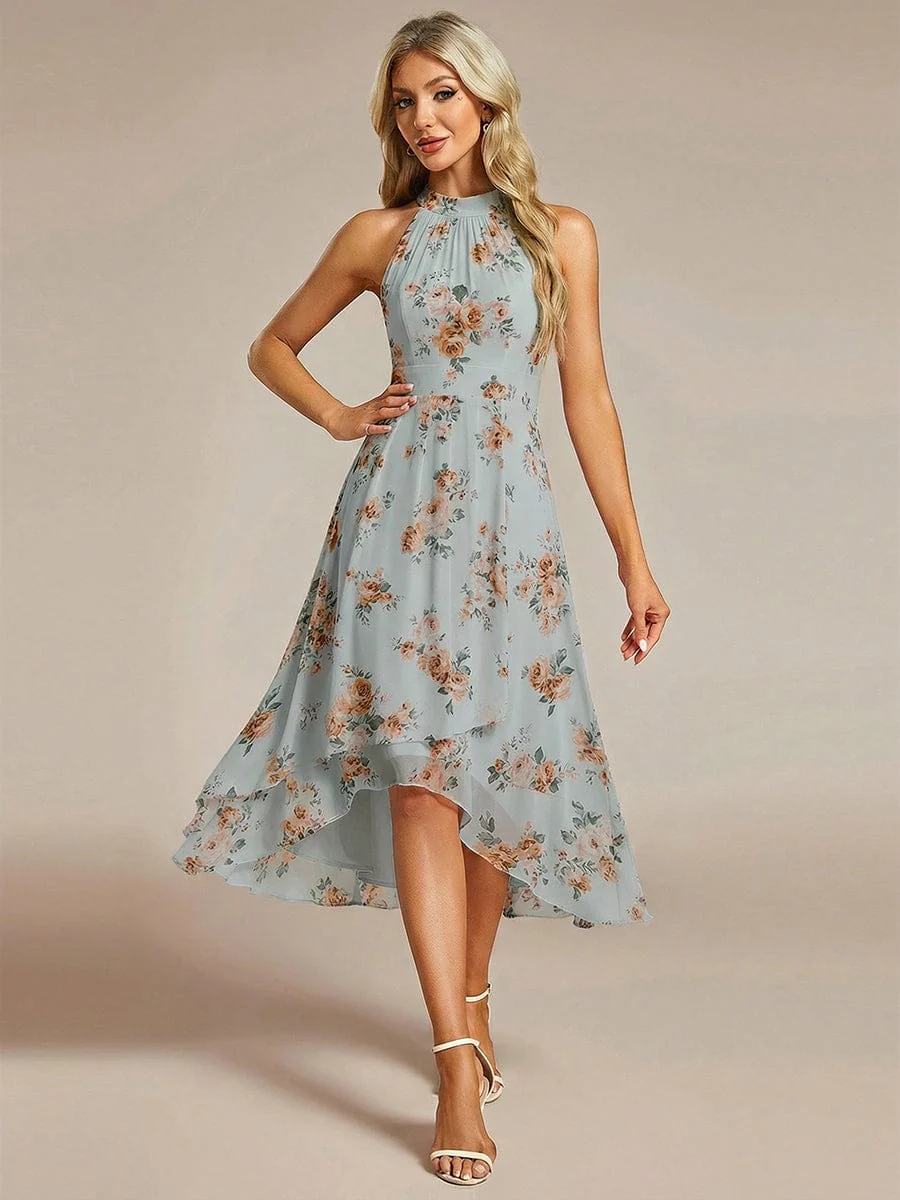ever POSIE | Midi A-Line Halter Neck Chiffon Dress - Image 6