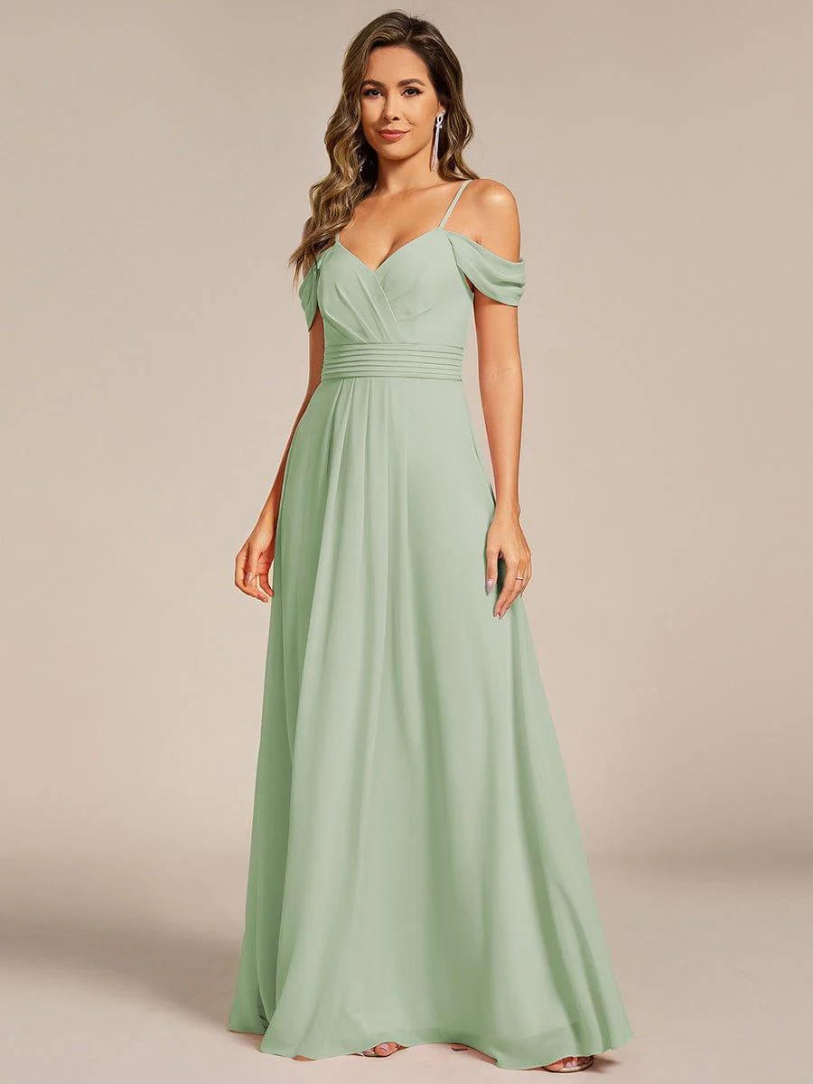 ever LIANNE|Multiway A-Line Off the Shoulder Chiffon Maxi Bridesmaid Dress - Image 4