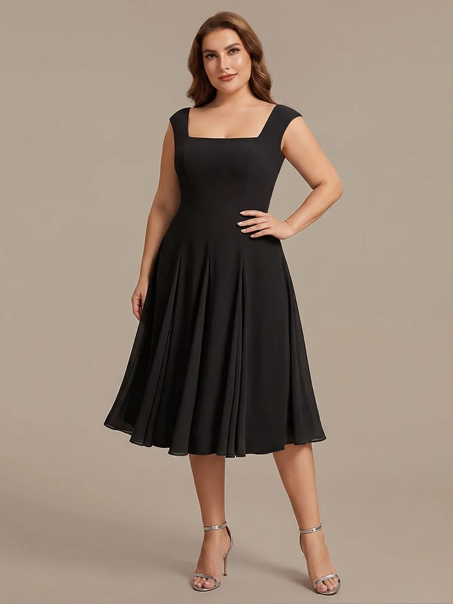 Patchwork Crepe Cap Sleeve Dress - Image 11