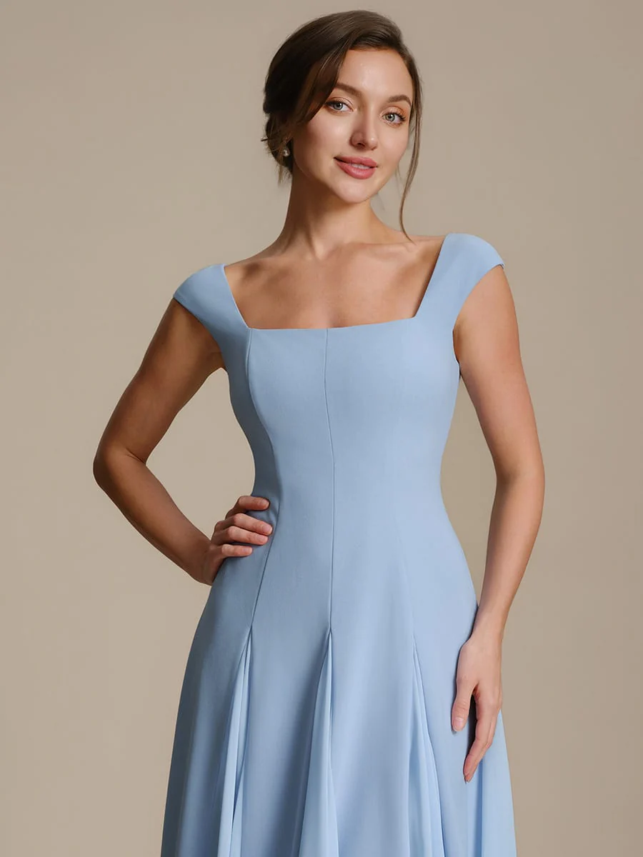 Patchwork Crepe Cap Sleeve Dress - Image 14