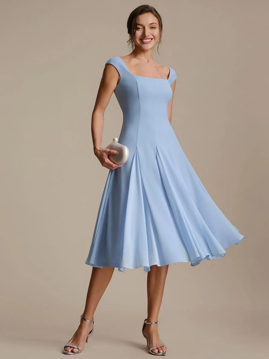 Patchwork Crepe Cap Sleeve Dress - Image 16
