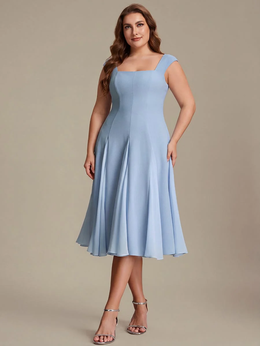 Patchwork Crepe Cap Sleeve Dress - Image 17