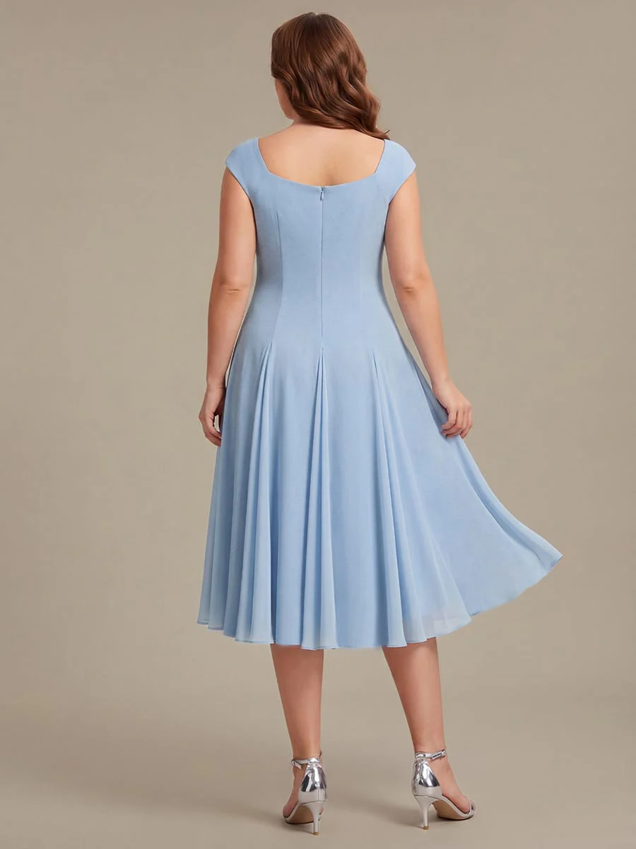 Patchwork Crepe Cap Sleeve Dress - Image 18