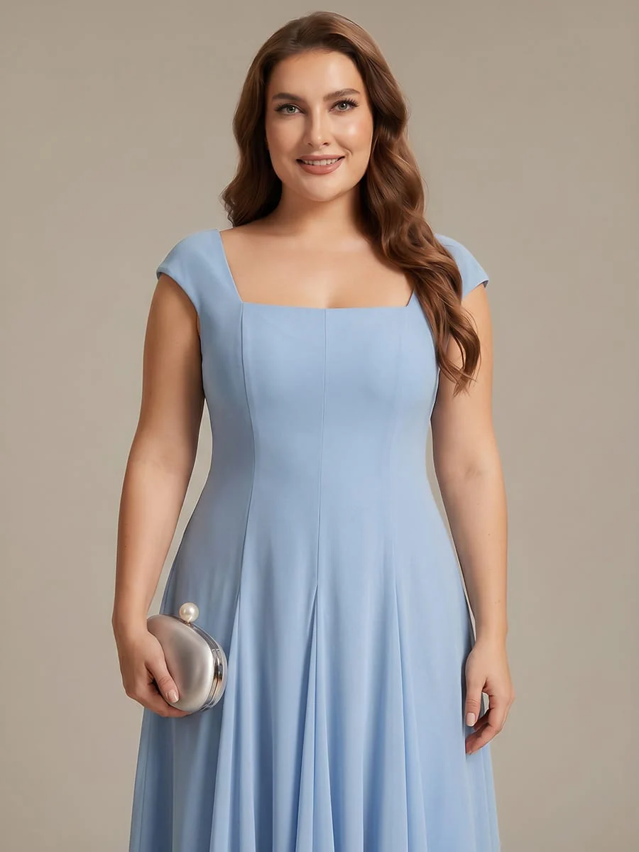 Patchwork Crepe Cap Sleeve Dress - Image 19