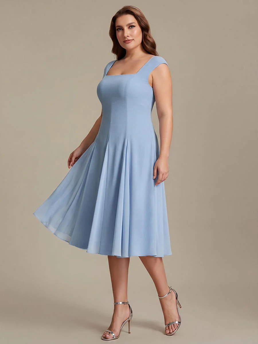 Patchwork Crepe Cap Sleeve Dress - Image 20