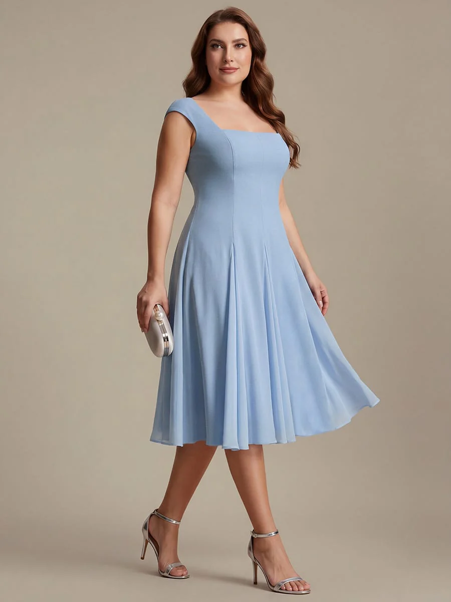 Patchwork Crepe Cap Sleeve Dress - Image 21