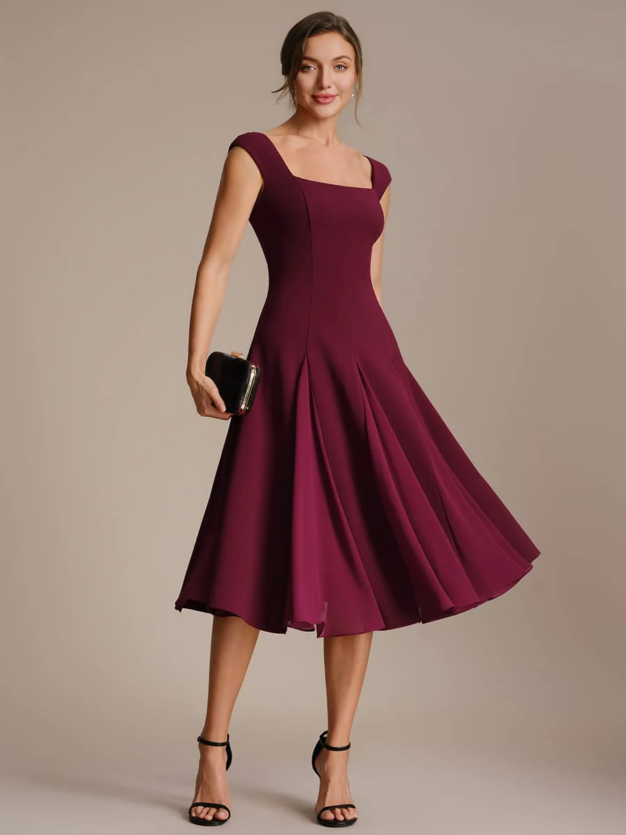 Patchwork Crepe Cap Sleeve Dress - Image 22