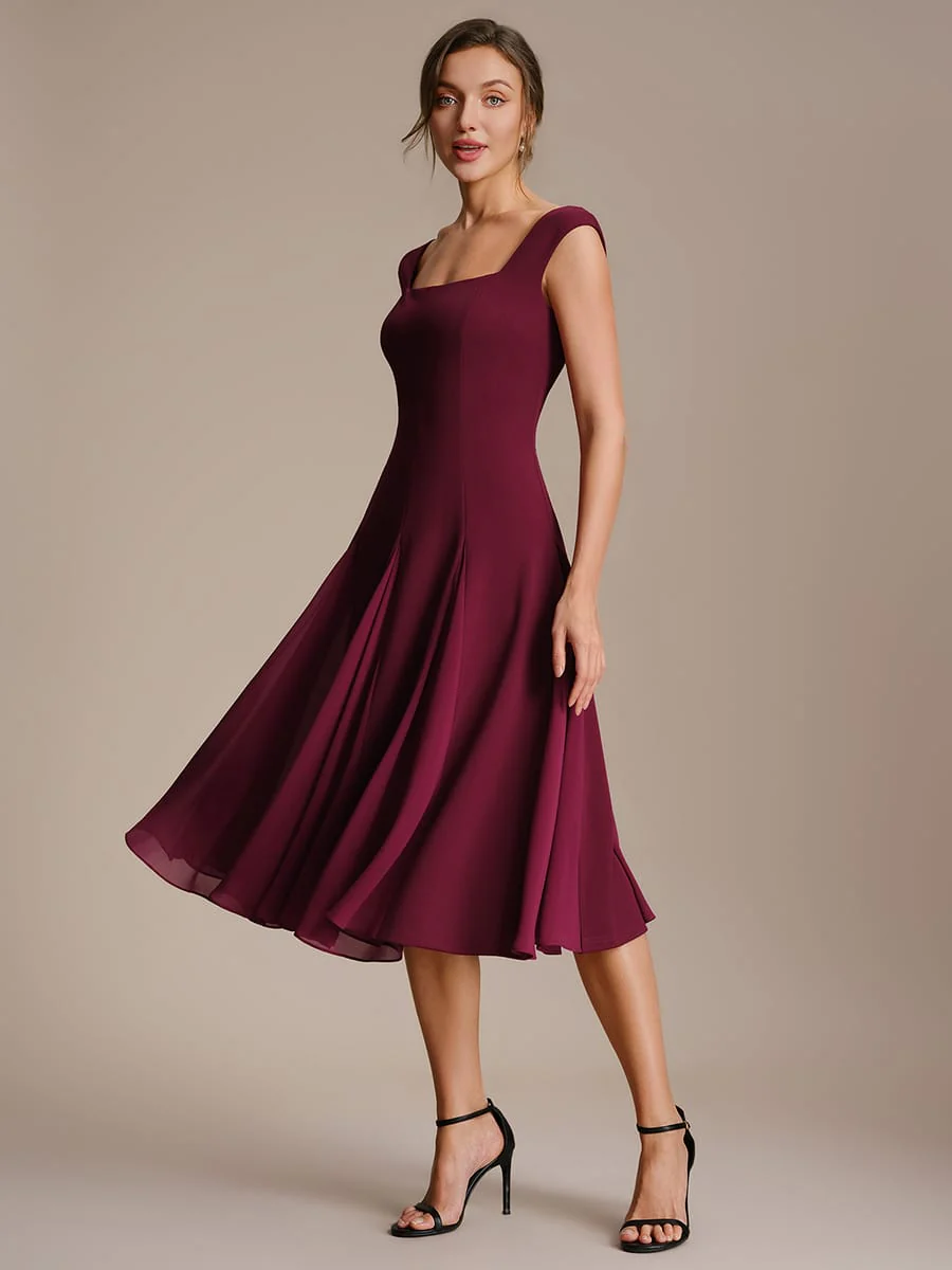 Patchwork Crepe Cap Sleeve Dress - Image 24