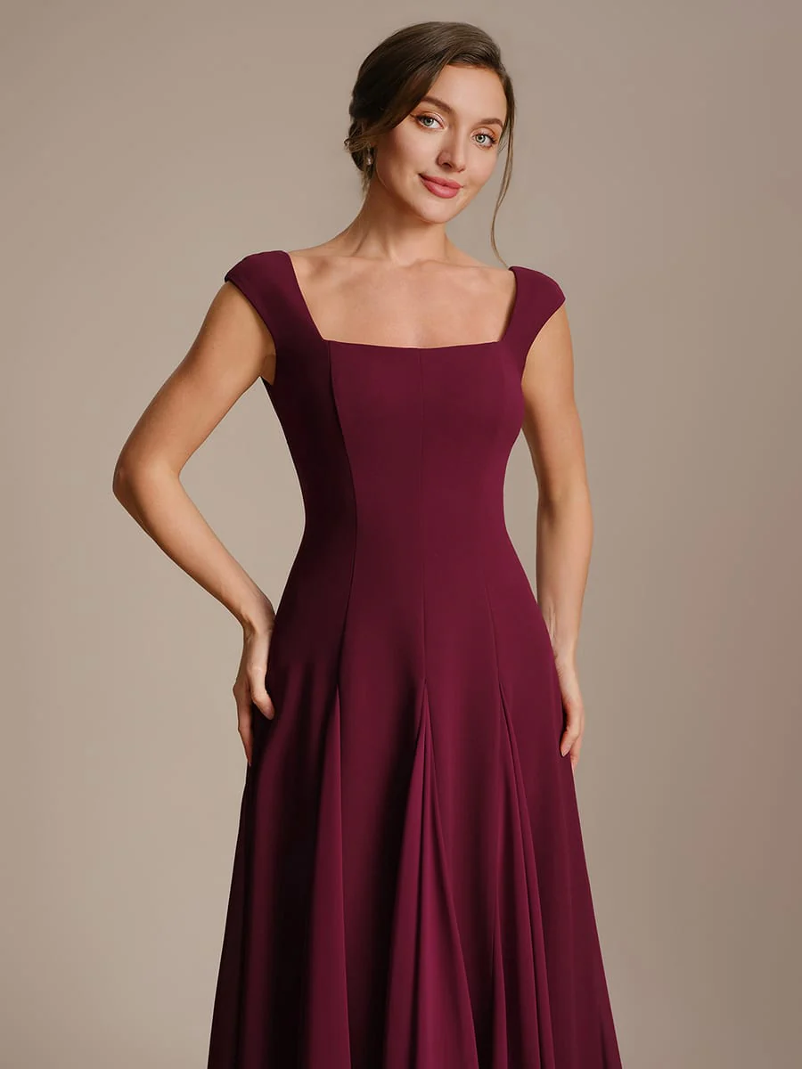 Patchwork Crepe Cap Sleeve Dress - Image 26