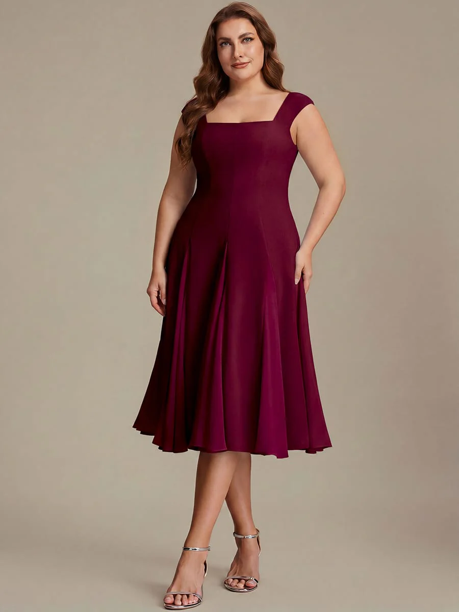 Patchwork Crepe Cap Sleeve Dress - Image 27