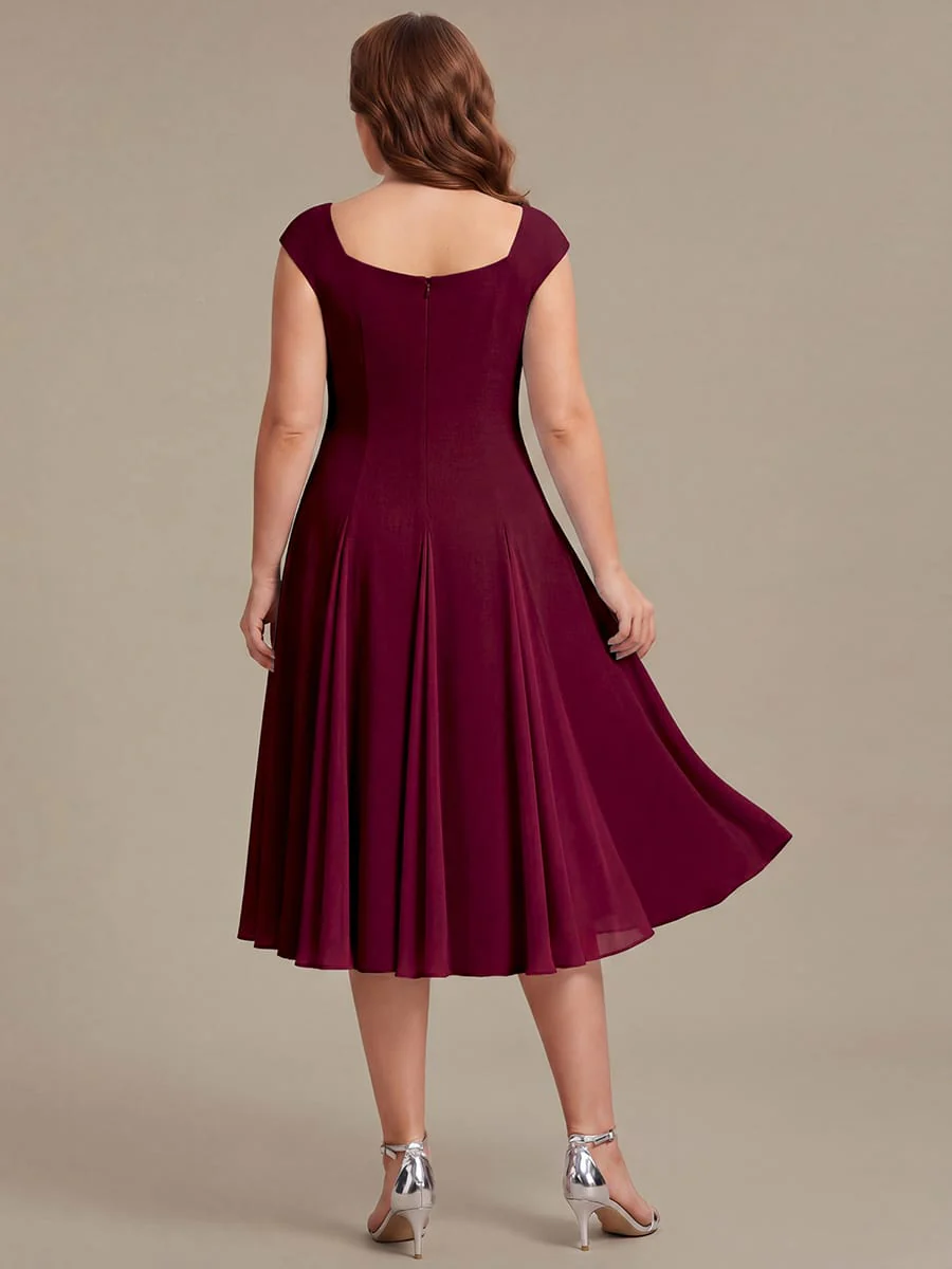Patchwork Crepe Cap Sleeve Dress - Image 28