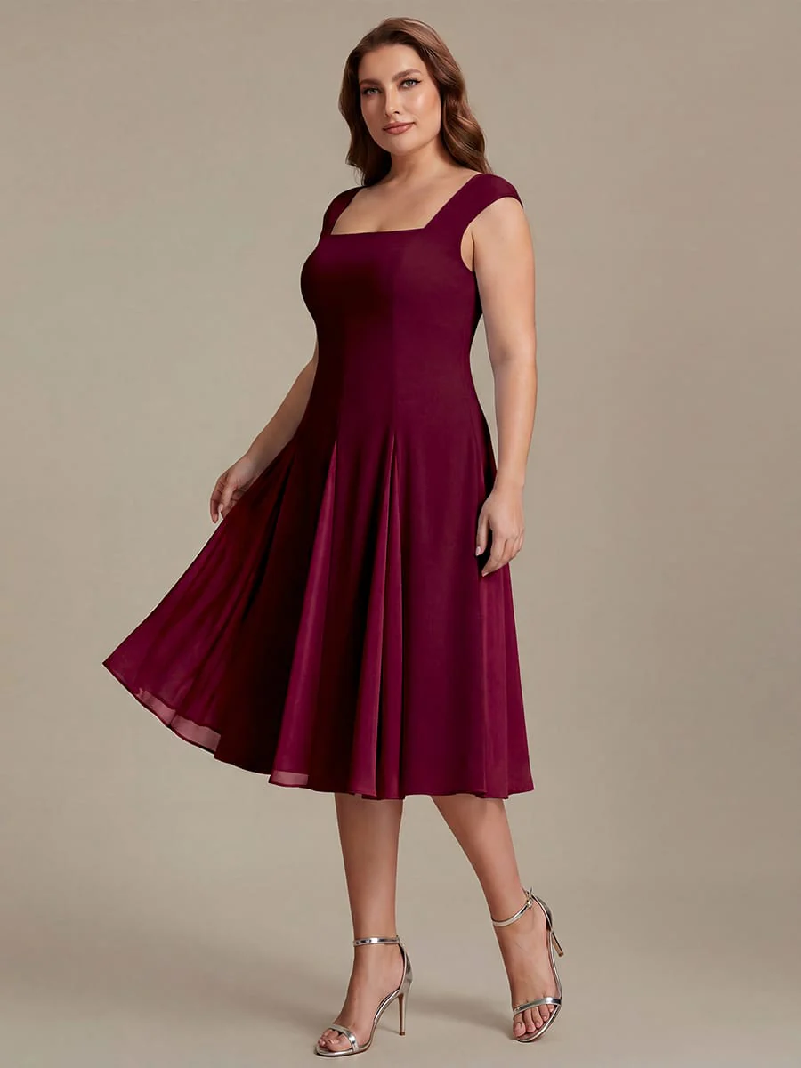Patchwork Crepe Cap Sleeve Dress - Image 29