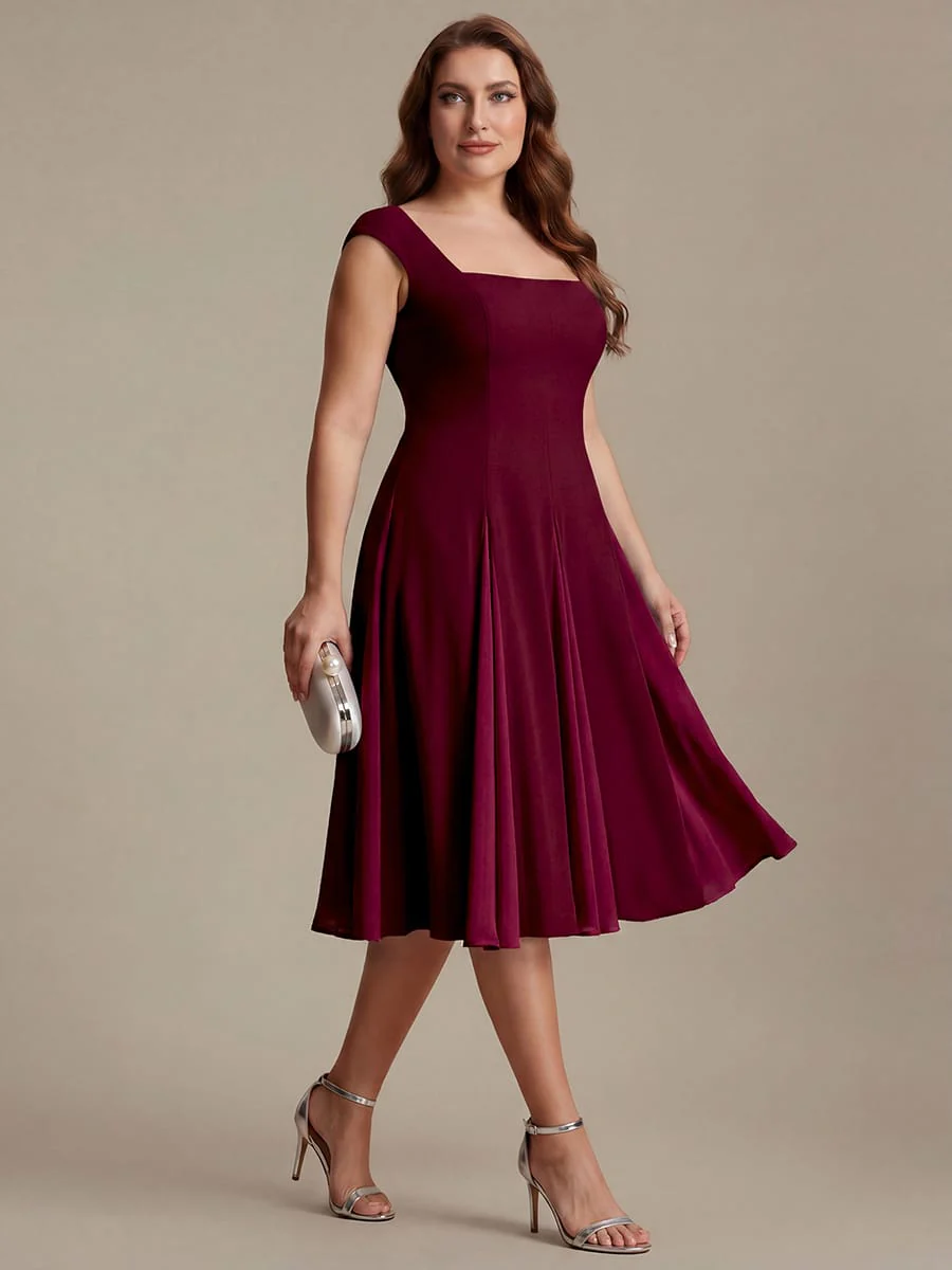 Patchwork Crepe Cap Sleeve Dress - Image 30