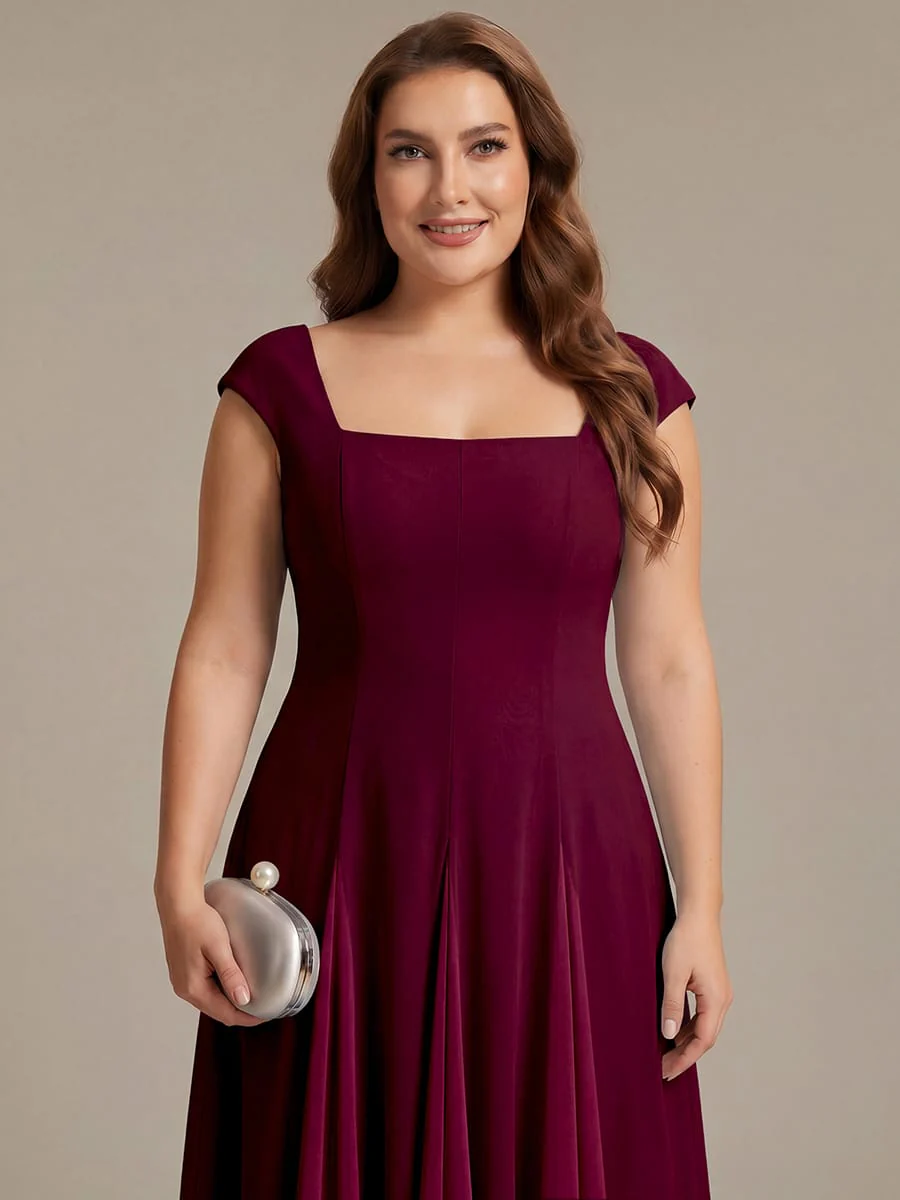 Patchwork Crepe Cap Sleeve Dress - Image 31