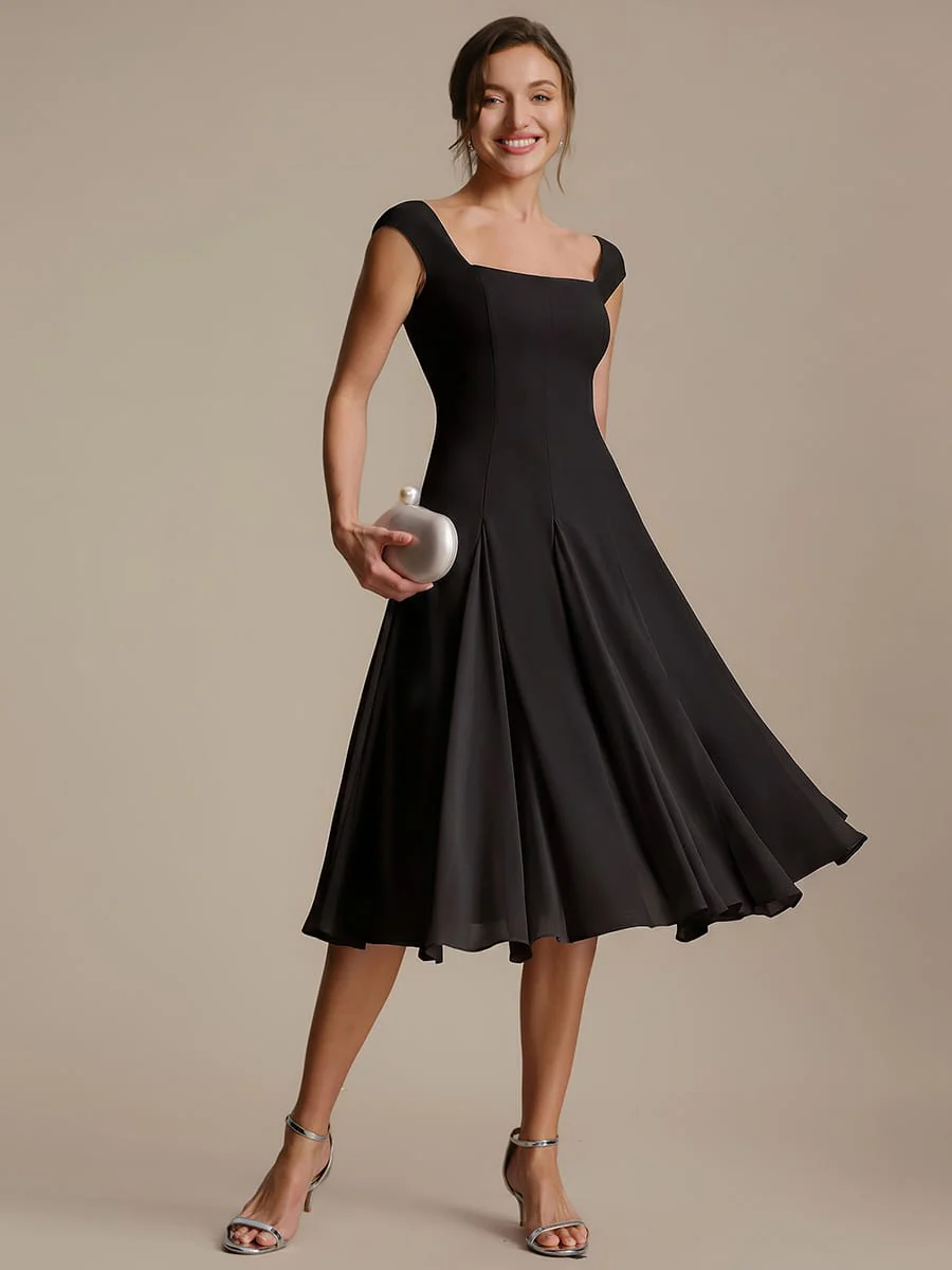 Patchwork Crepe Cap Sleeve Dress - Image 6