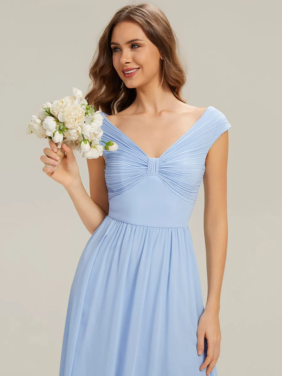 ever NEMI|Pleated Chiffon Cap Sleeve Dress - Image 5