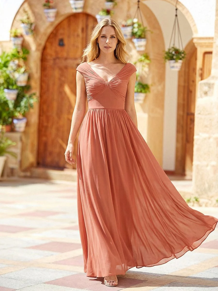 ever NEMI|Pleated Chiffon Cap Sleeve Dress - Image 8