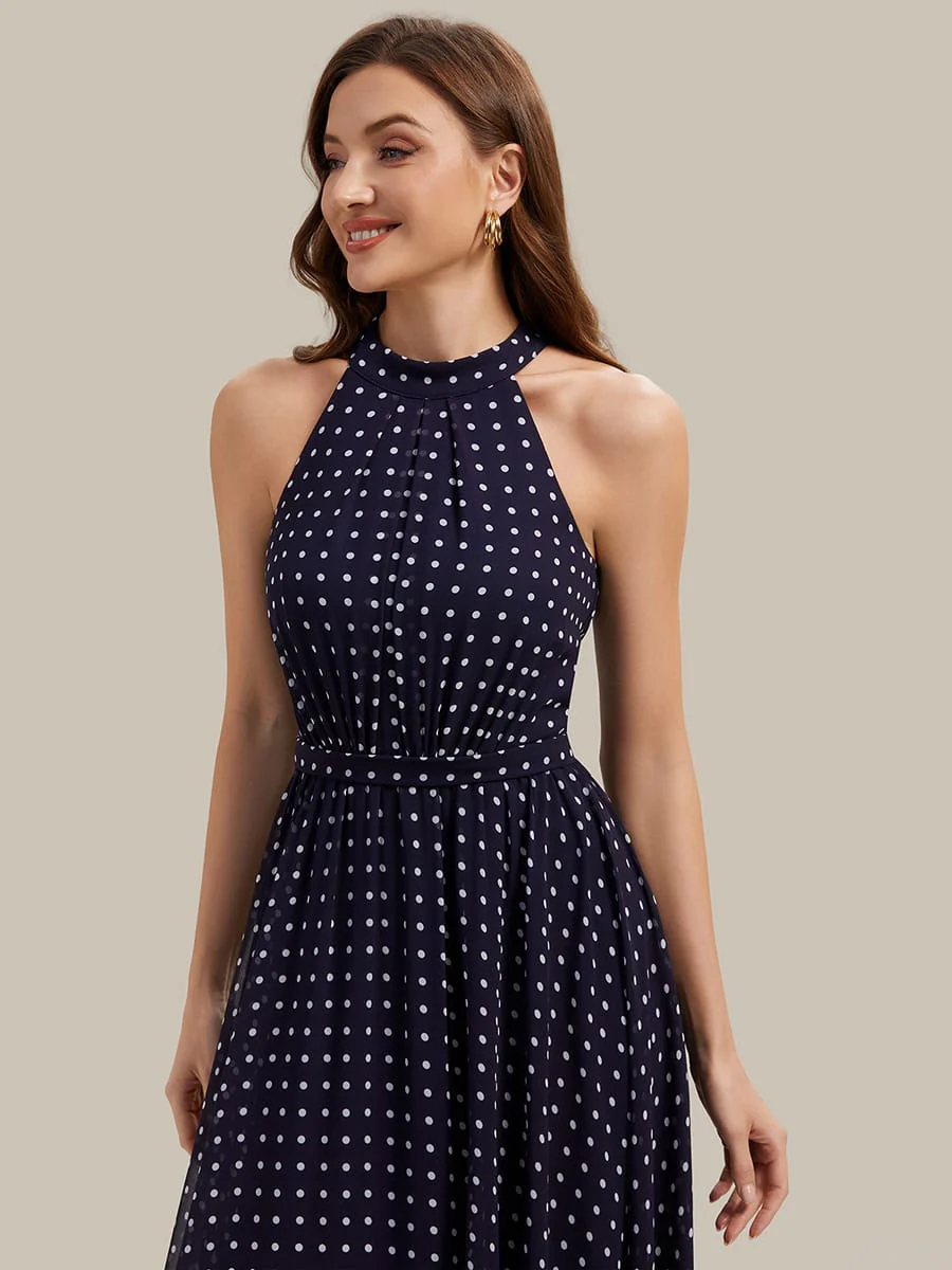 Halterneck and Polka Dot Chiffon Skirt - Image 10
