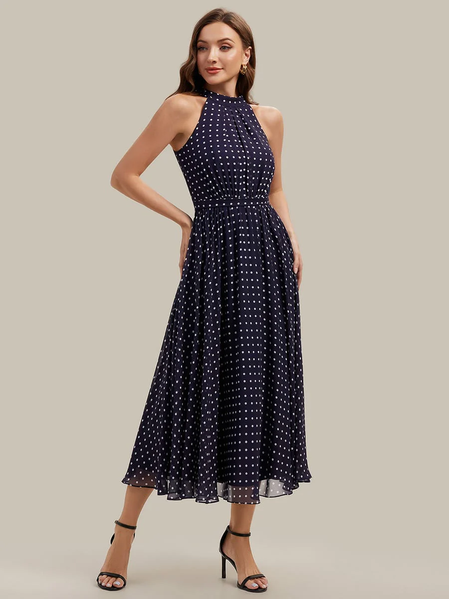 Halterneck and Polka Dot Chiffon Skirt - Image 11