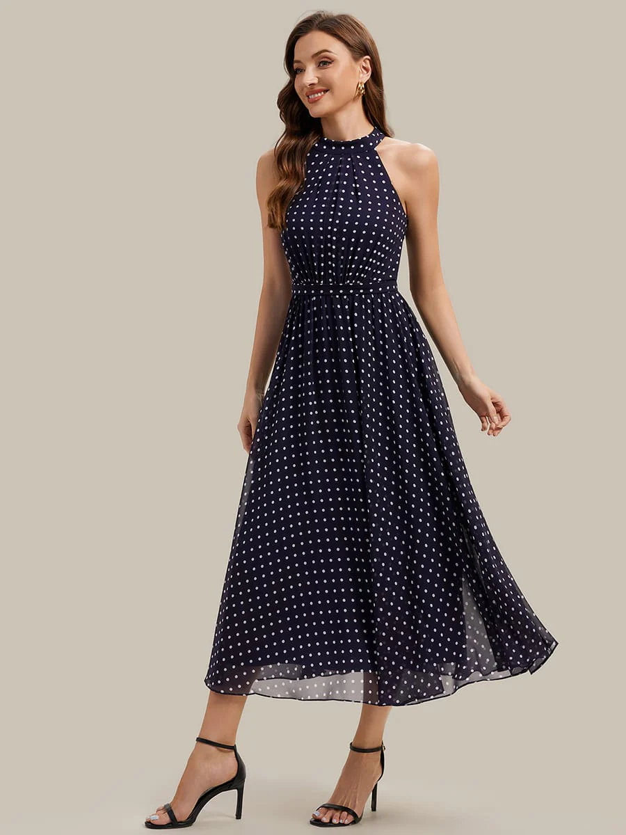 Halterneck and Polka Dot Chiffon Skirt - Image 12