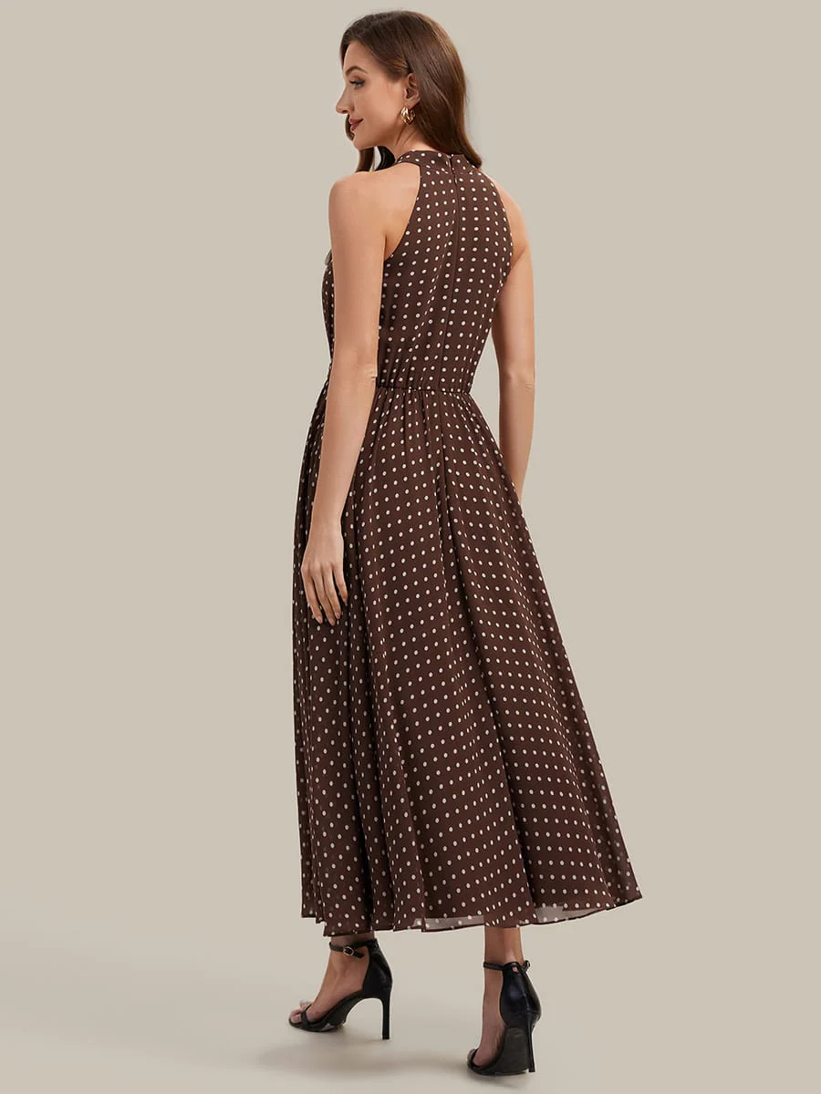Halterneck and Polka Dot Chiffon Skirt - Image 3