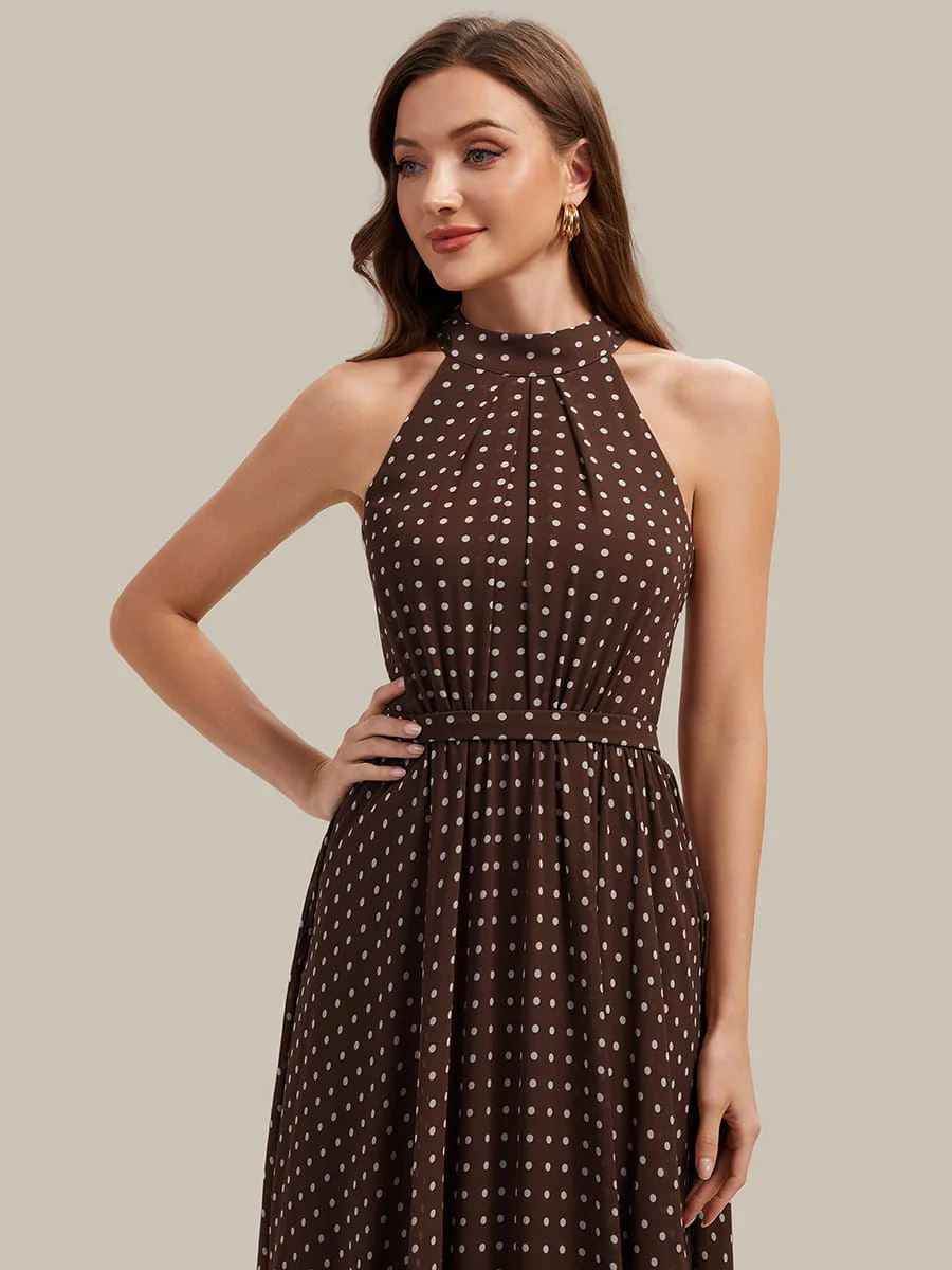 Halterneck and Polka Dot Chiffon Skirt - Image 4