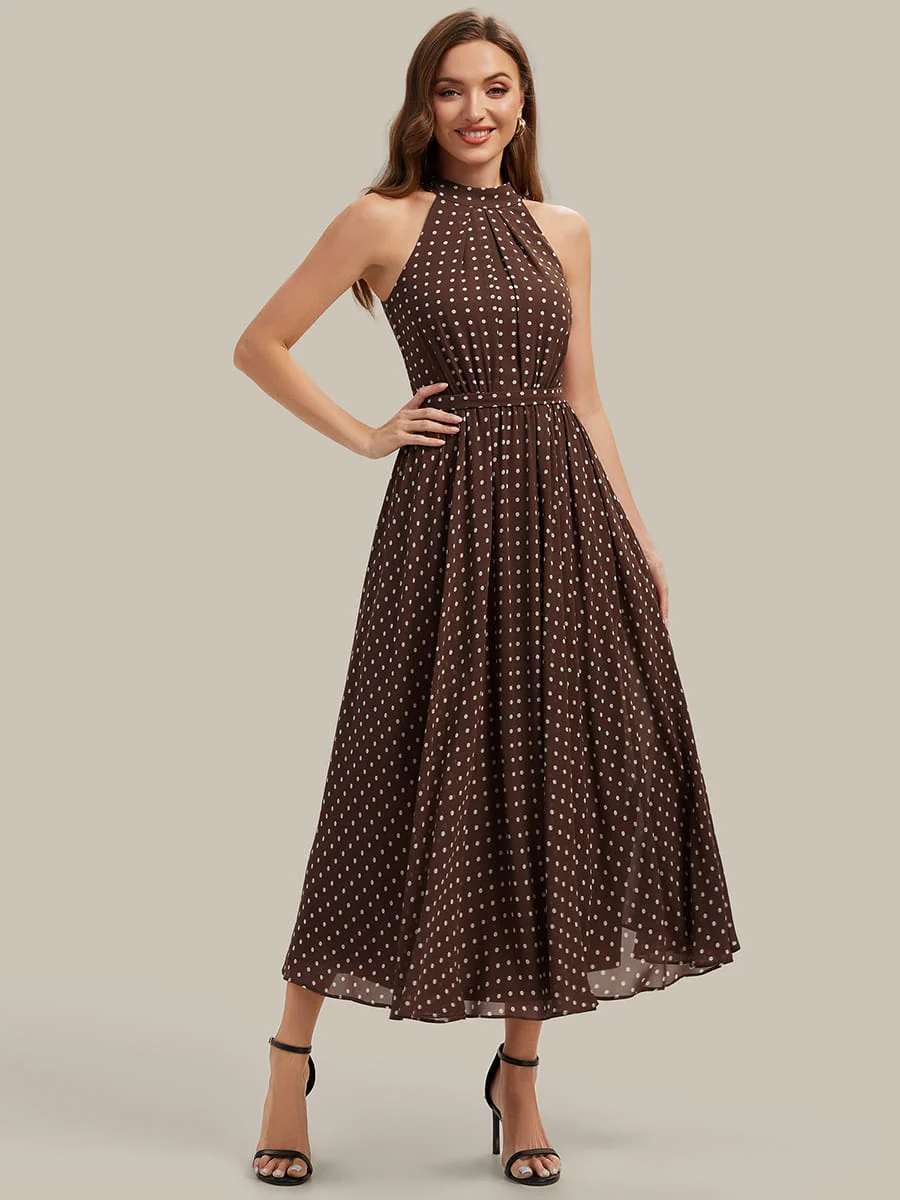 Halterneck and Polka Dot Chiffon Skirt - Image 5