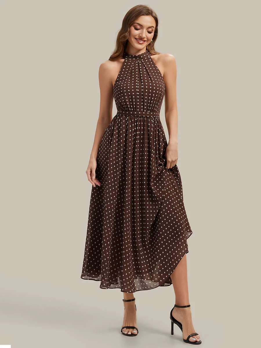 Halterneck and Polka Dot Chiffon Skirt - Image 6