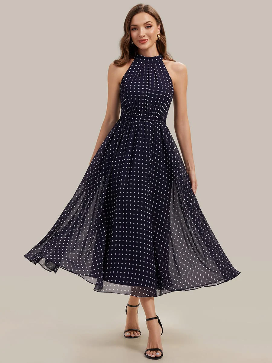 Halterneck and Polka Dot Chiffon Skirt - Image 8