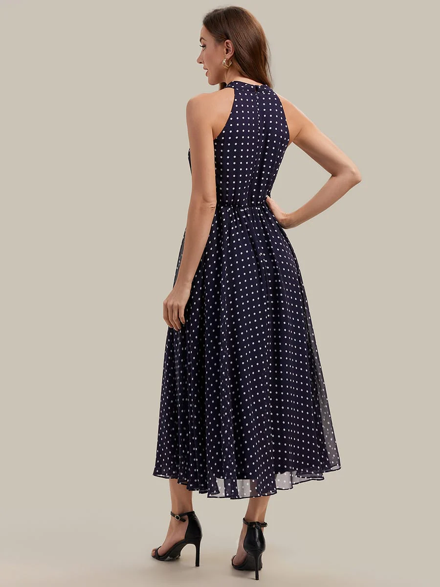 Halterneck and Polka Dot Chiffon Skirt - Image 9