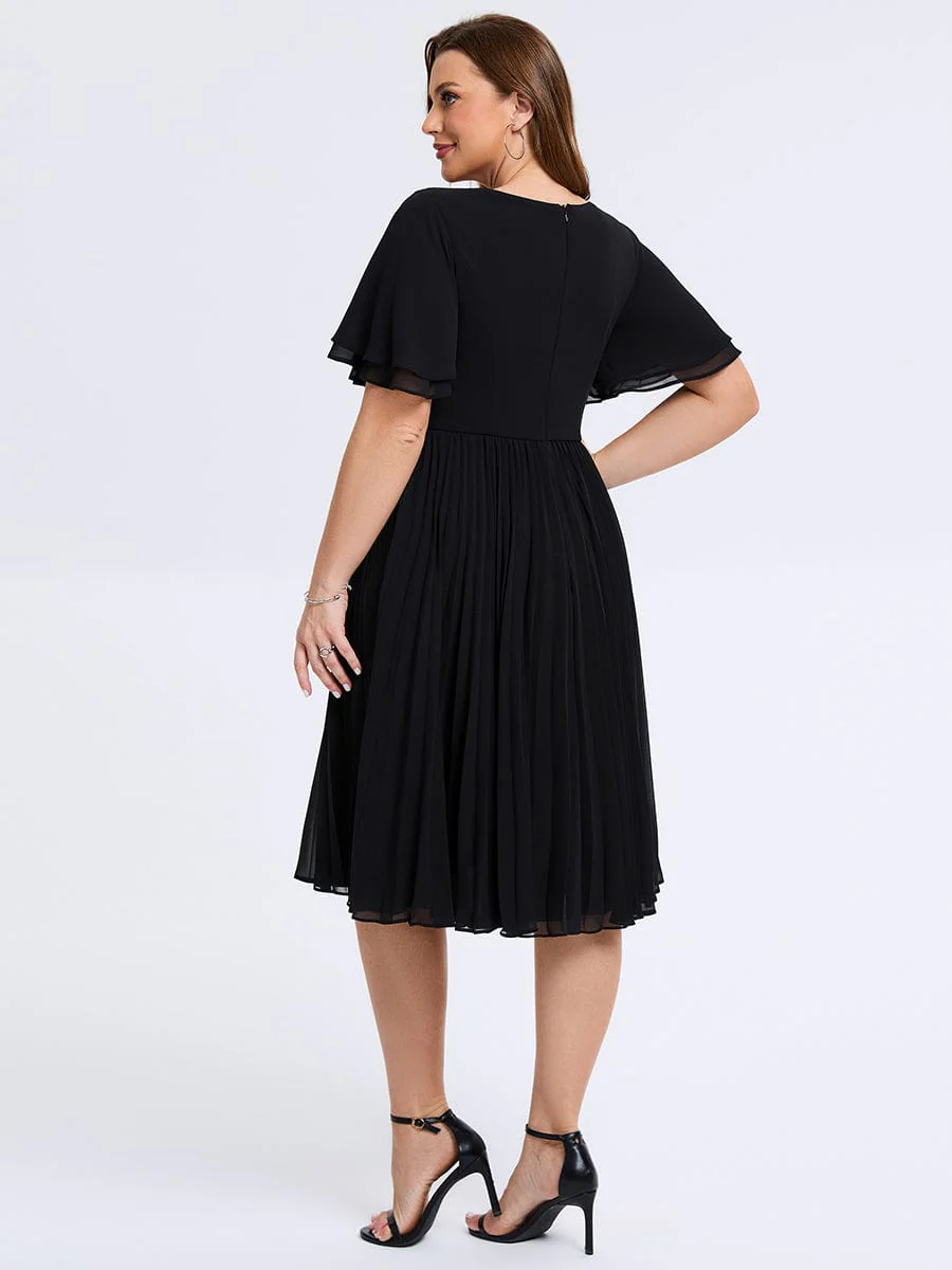 pretty TALIENNE|Plus Size Pleated Midi Wedding Guest Dress - Image 2