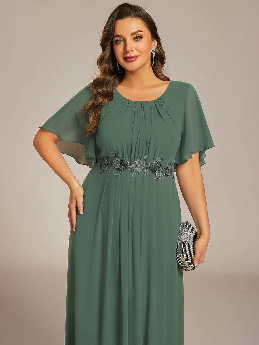 ever ASPYN|Pleated Short Sleeve Ruffled Maxi Evening Dress - Image 118