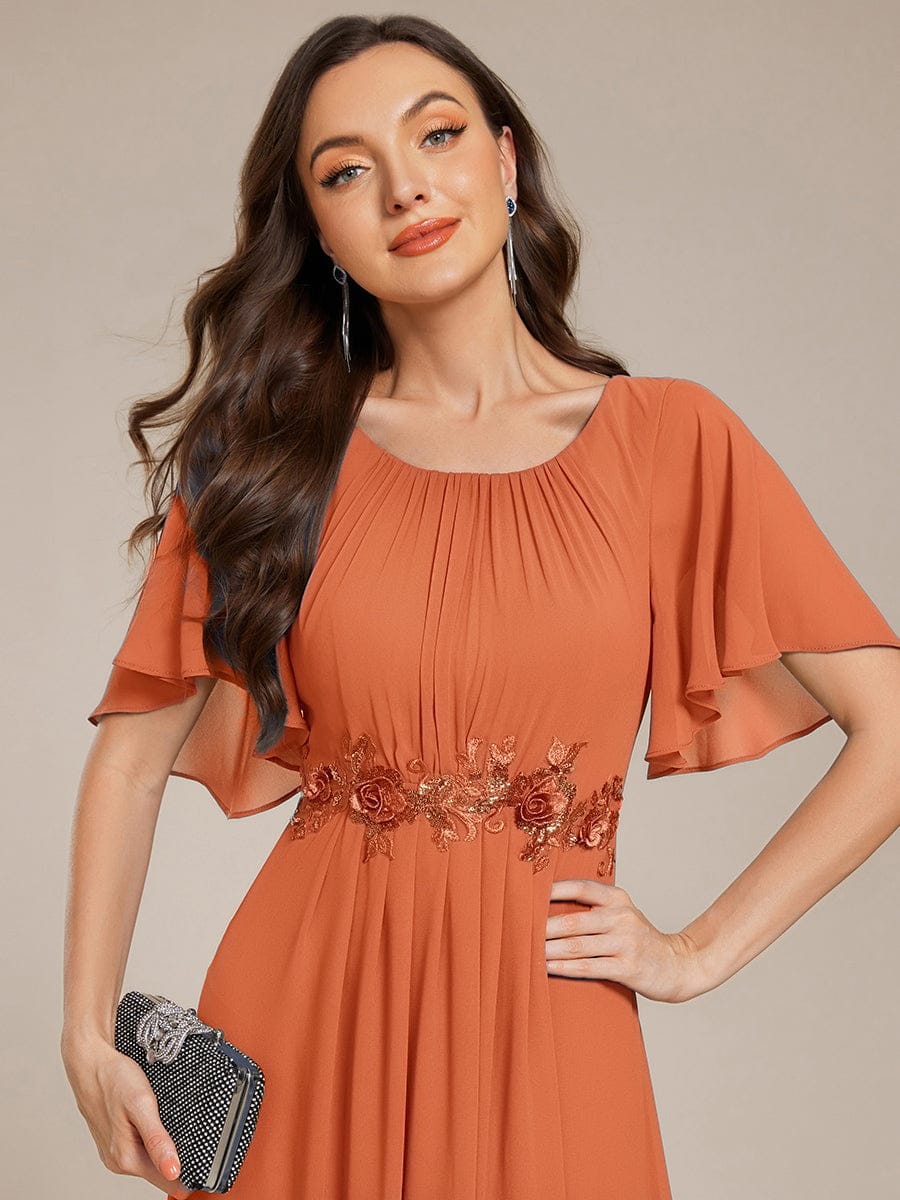 ever ASPYN|Pleated Short Sleeve Ruffled Maxi Evening Dress - Image 141