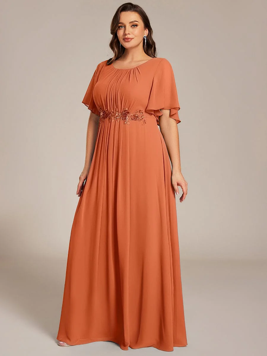 ever ASPYN|Pleated Short Sleeve Ruffled Maxi Evening Dress - Image 147