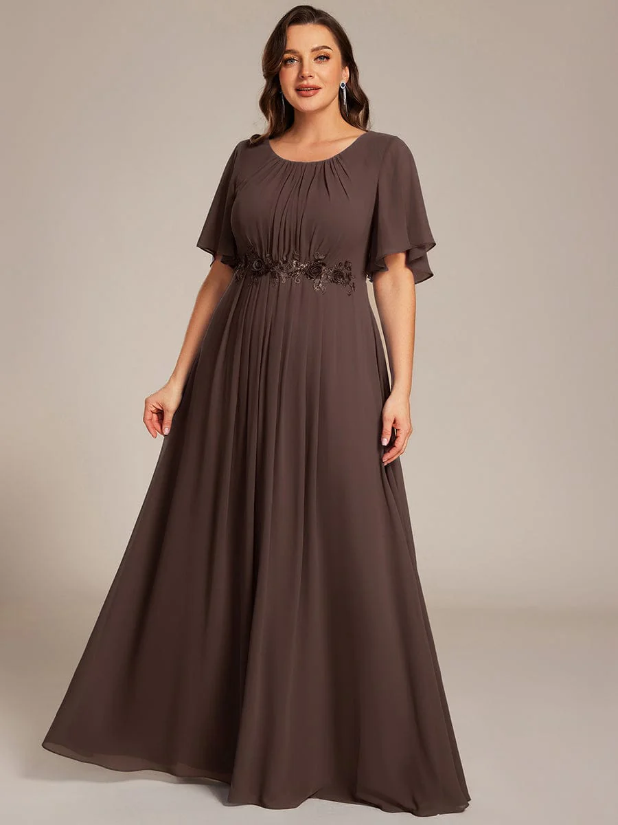 ever ASPYN|Pleated Short Sleeve Ruffled Maxi Evening Dress - Image 167