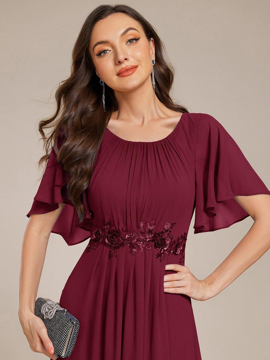 ever ASPYN|Pleated Short Sleeve Ruffled Maxi Evening Dress - Image 23