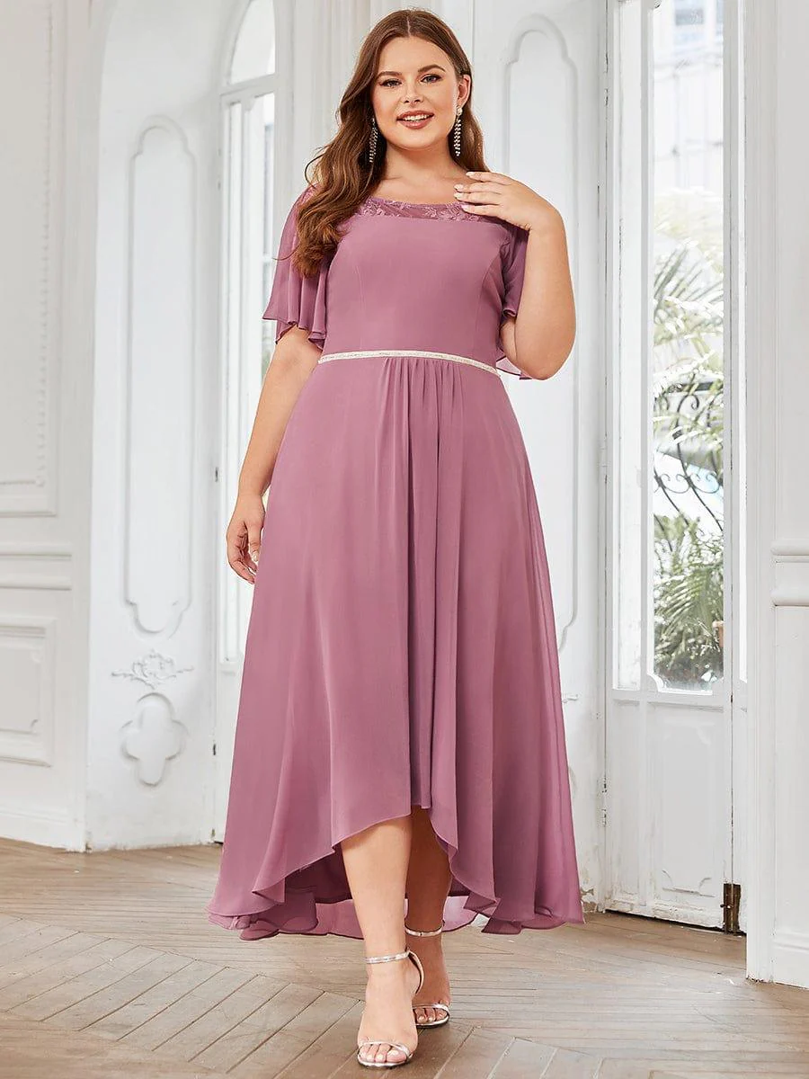 Plus Size A-Line Midi Dress With Asymmetric Hems(Final Sale) - Image 24