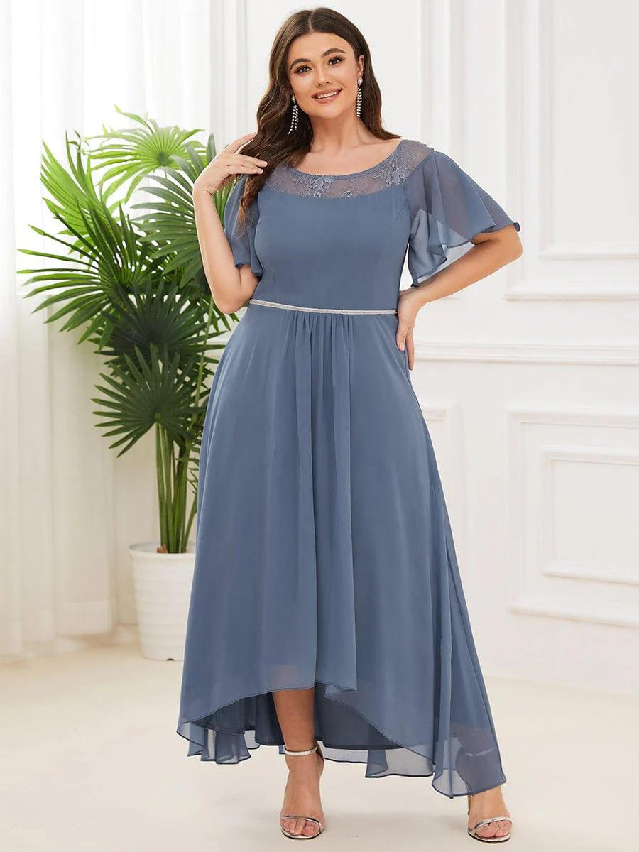 Plus Size A-Line Midi Dress With Asymmetric Hems(Final Sale) - Image 5