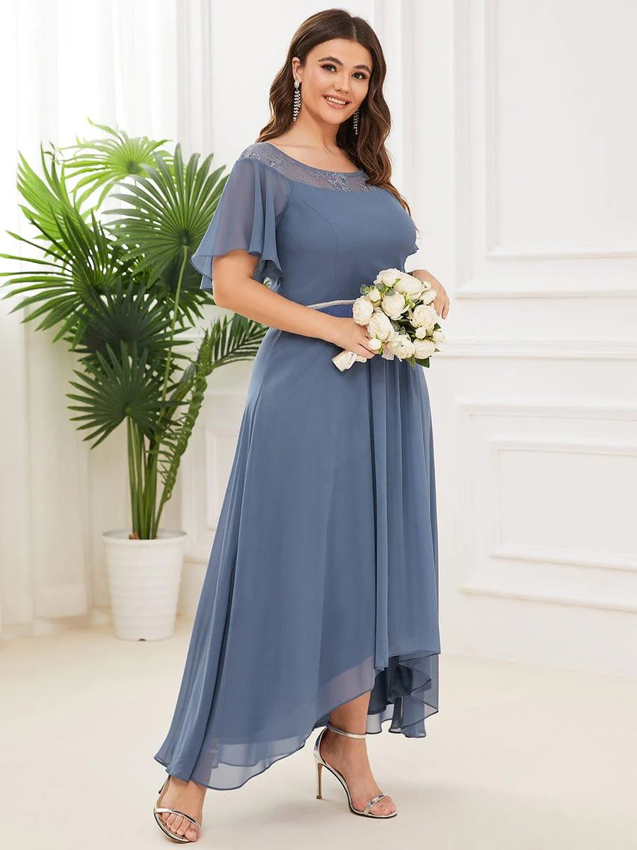 Plus Size A-Line Midi Dress With Asymmetric Hems(Final Sale) - Image 8