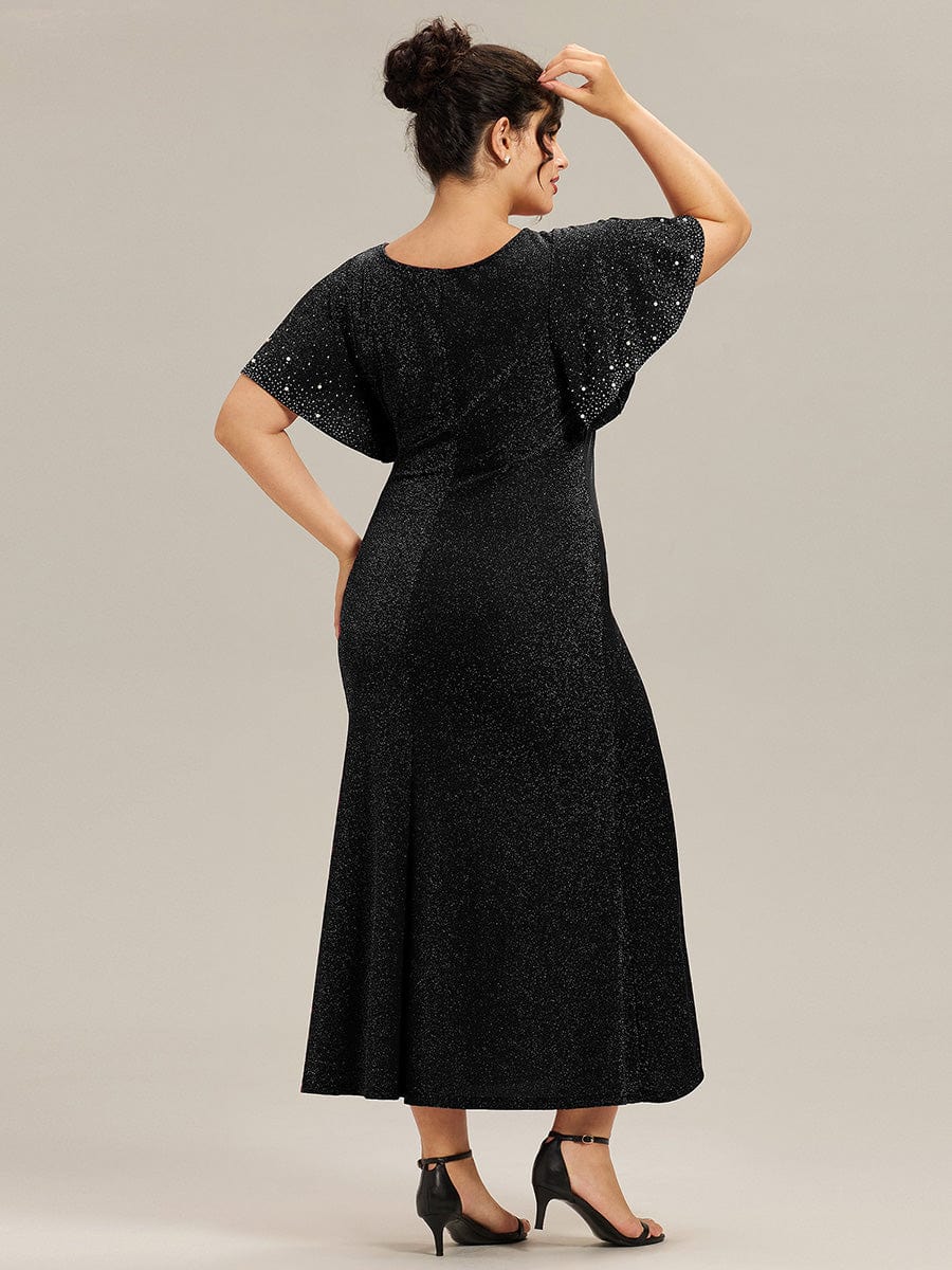 ever FATE|Plus Size Beaded Knit Evening Dress - Image 2