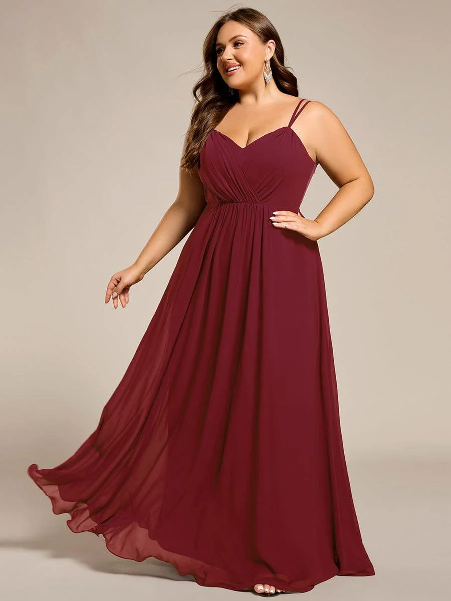 pretty RUBY|Plus Size Multiway Backless Chiffon Spaghetti Straps Bridesmaid Dress - Image 23