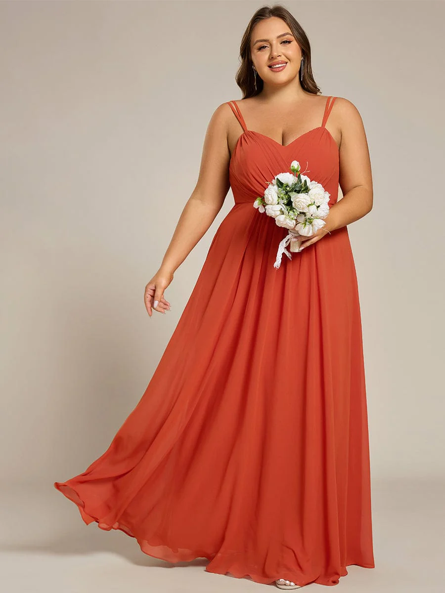 pretty RUBY|Plus Size Multiway Backless Chiffon Spaghetti Straps Bridesmaid Dress - Image 45