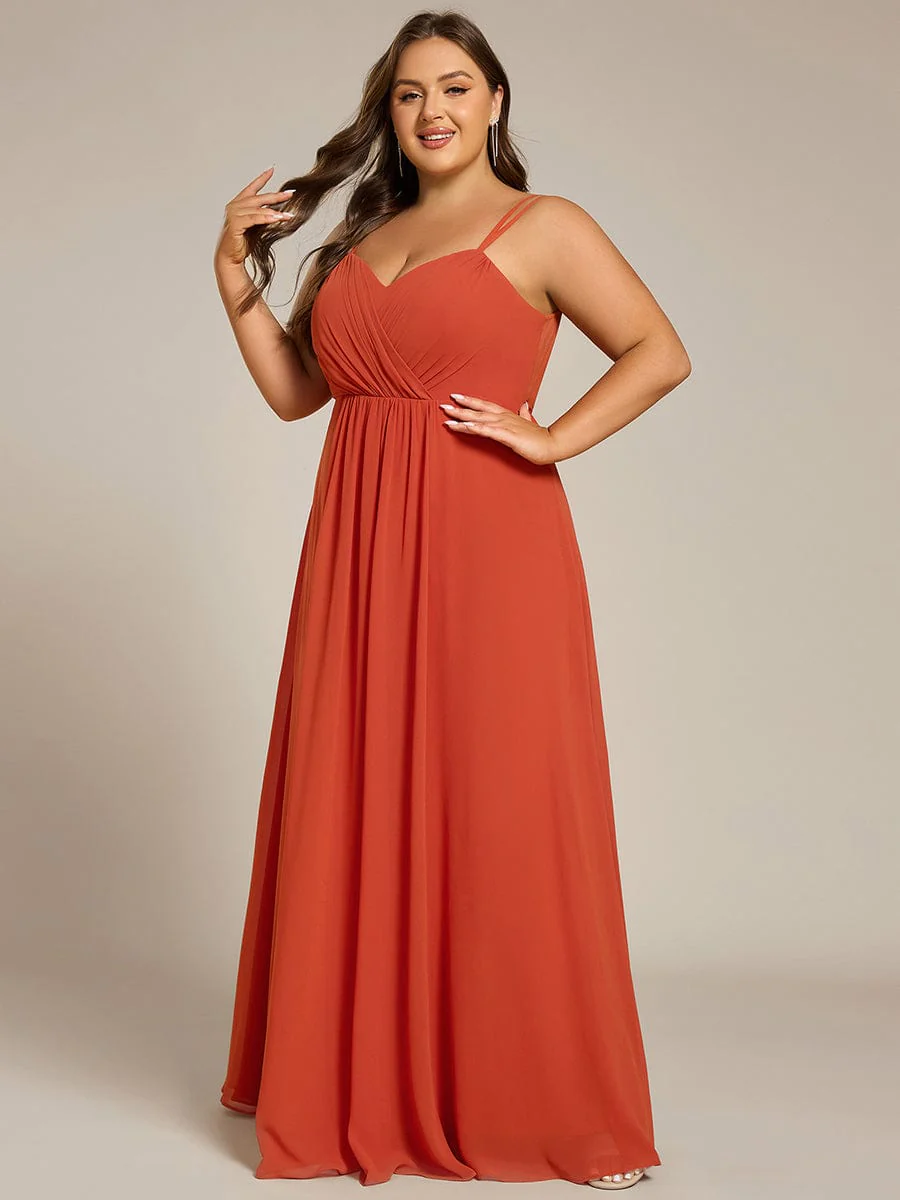 pretty RUBY|Plus Size Multiway Backless Chiffon Spaghetti Straps Bridesmaid Dress - Image 48