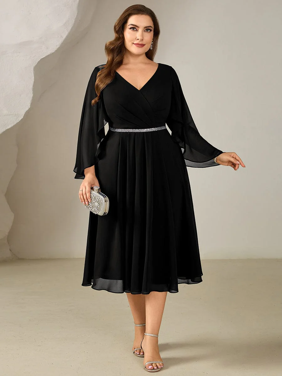 ever WYNN|Plus Size V-Neck Chiffon Wedding Guest Dress - Image 10