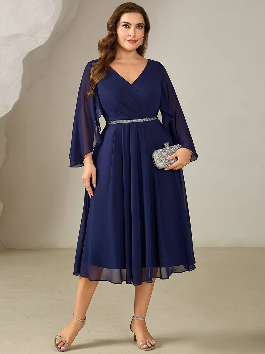 ever WYNN|Plus Size V-Neck Chiffon Wedding Guest Dress - Image 11