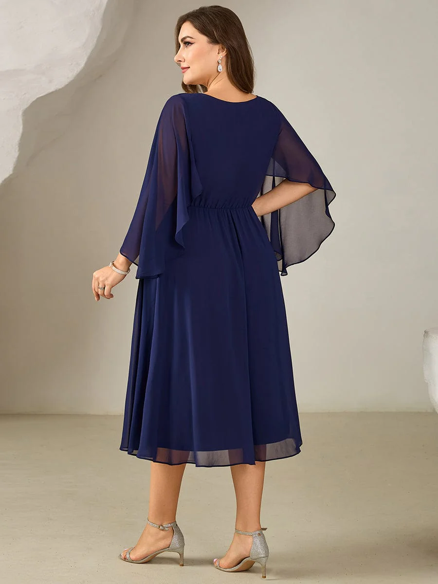ever WYNN|Plus Size V-Neck Chiffon Wedding Guest Dress - Image 12