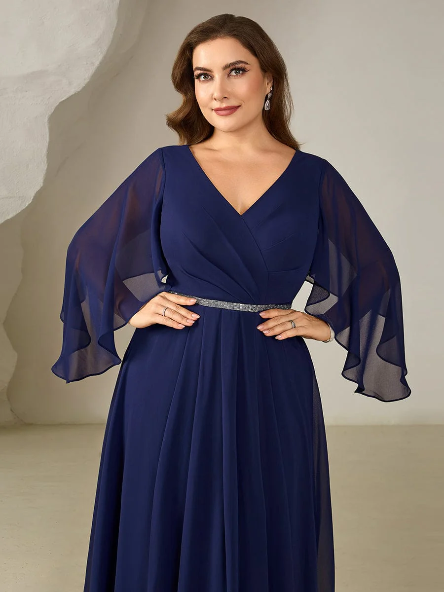 ever WYNN|Plus Size V-Neck Chiffon Wedding Guest Dress - Image 13