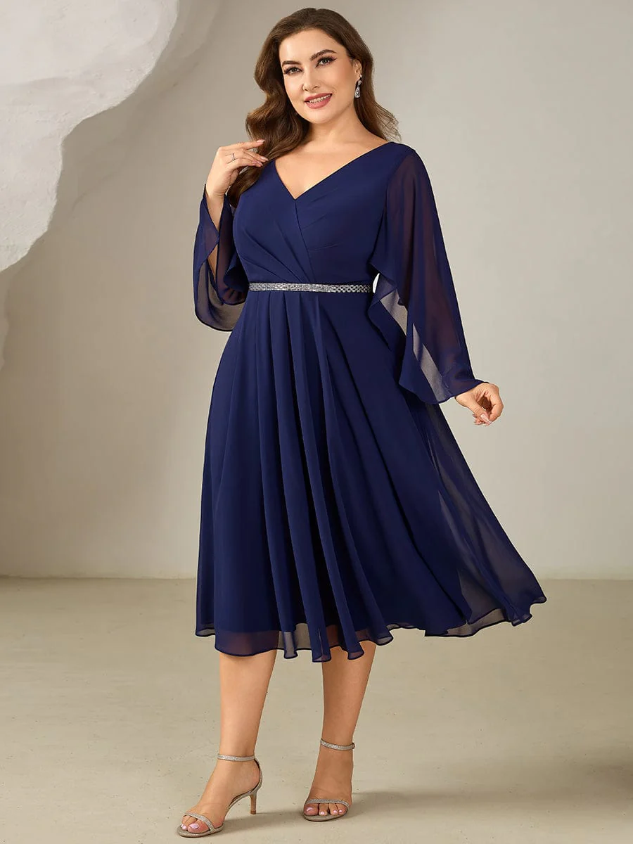 ever WYNN|Plus Size V-Neck Chiffon Wedding Guest Dress - Image 14