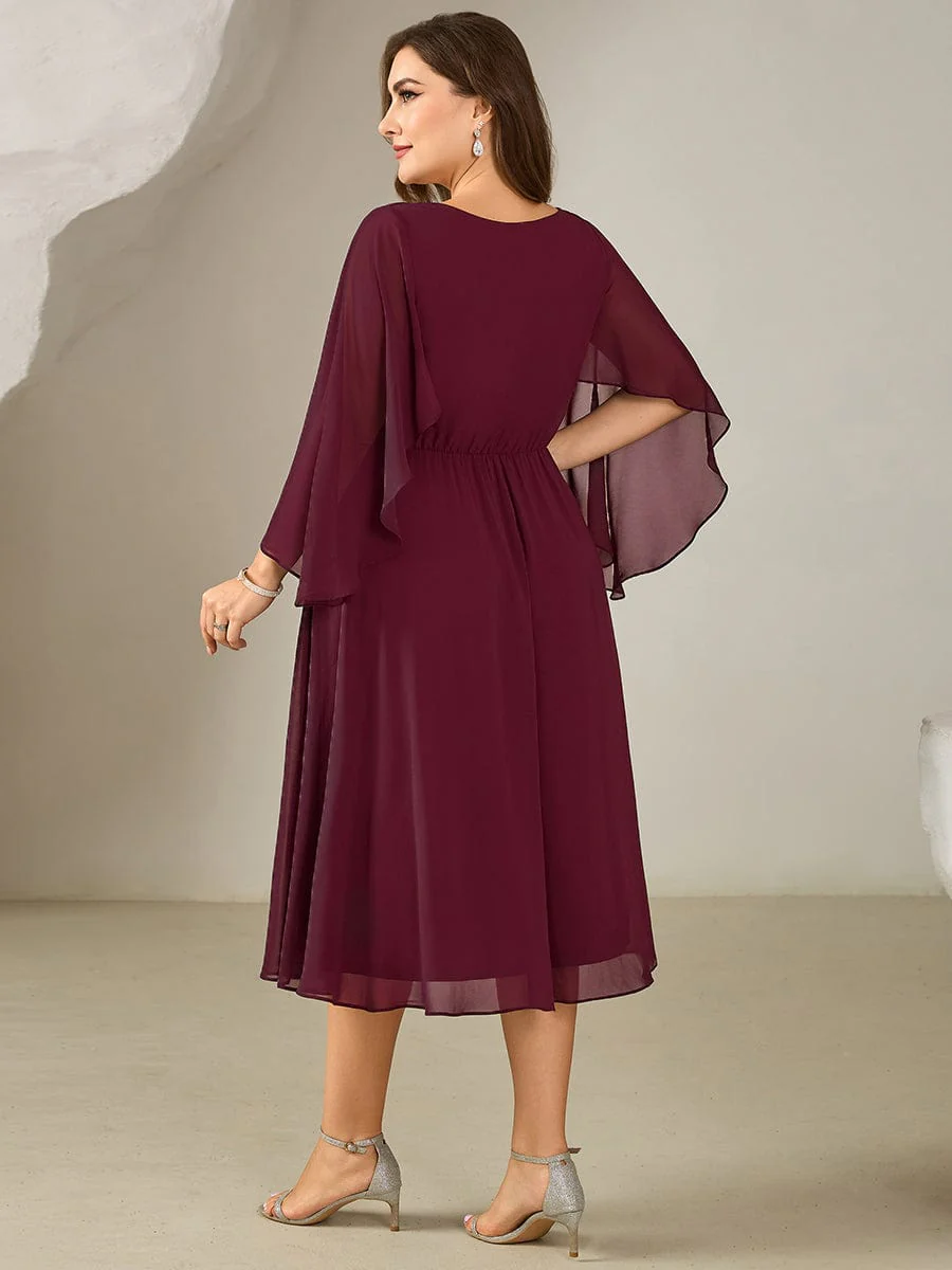 ever WYNN|Plus Size V-Neck Chiffon Wedding Guest Dress - Image 2