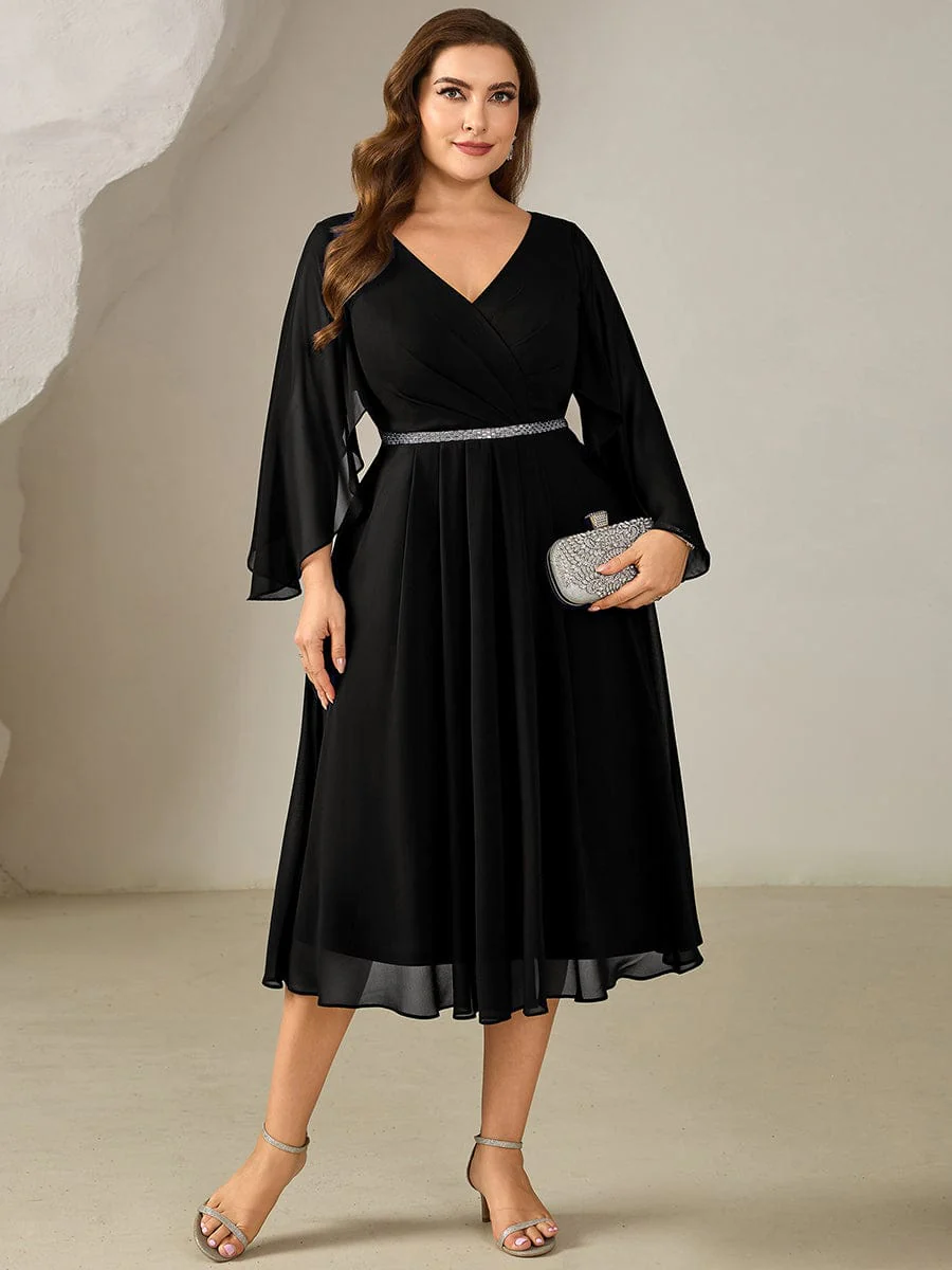 ever WYNN|Plus Size V-Neck Chiffon Wedding Guest Dress - Image 6